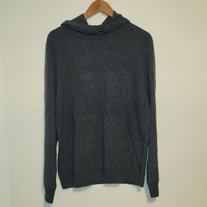 Banana Republic Charchoal Cashmere Hooded Sweater Mens L NWOT
